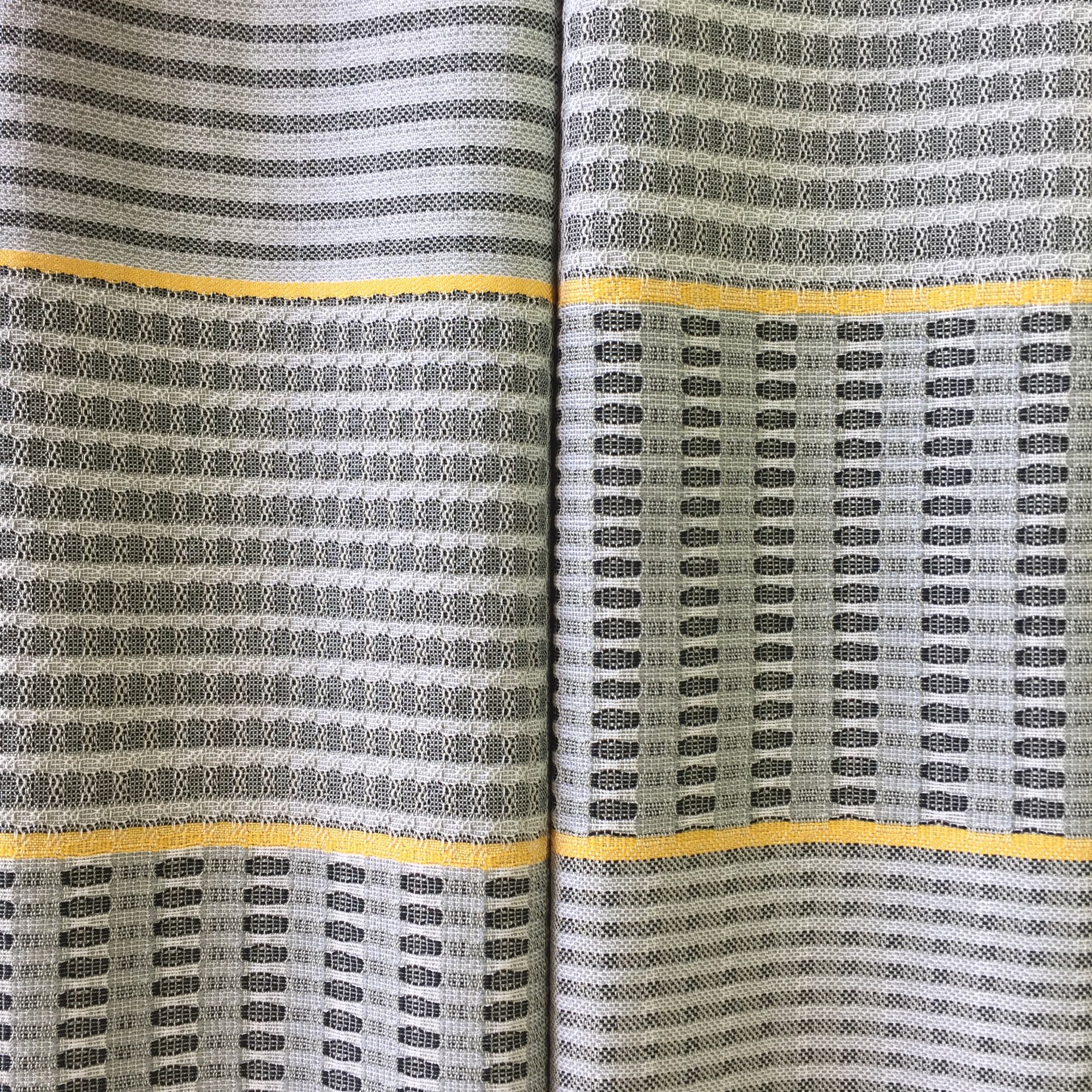 Tea Towel Set of 4 - Ecru/Black/Gray/Yellow - The Oriole Mill