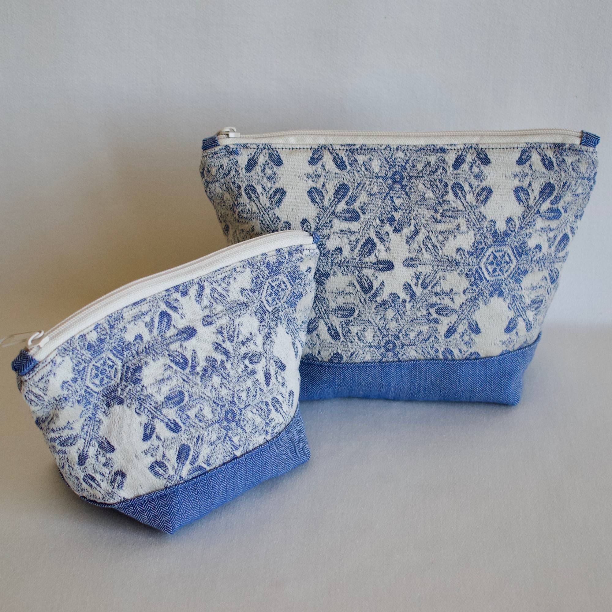 Pieced Bag, Icicle, Blue, Set of Two - The Oriole Mill